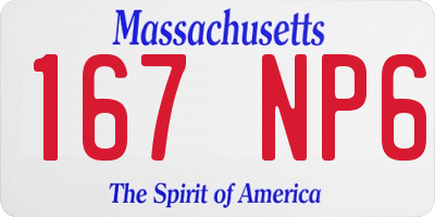 MA license plate 167NP6