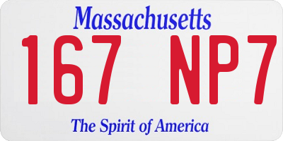 MA license plate 167NP7
