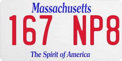 MA license plate 167NP8