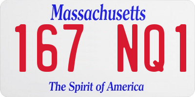 MA license plate 167NQ1