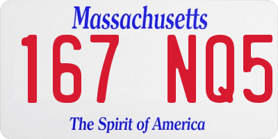 MA license plate 167NQ5
