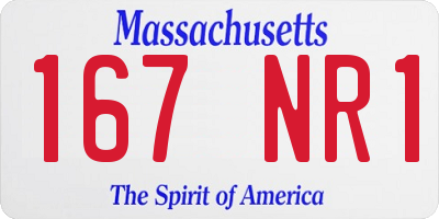 MA license plate 167NR1