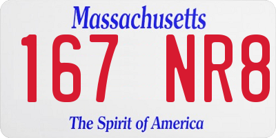 MA license plate 167NR8