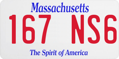 MA license plate 167NS6