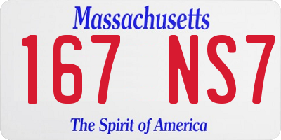 MA license plate 167NS7