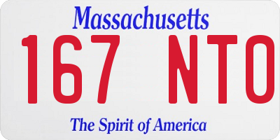 MA license plate 167NT0
