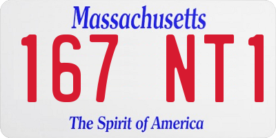MA license plate 167NT1