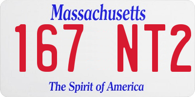 MA license plate 167NT2