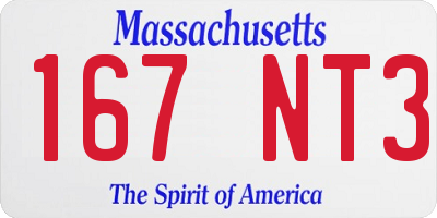 MA license plate 167NT3