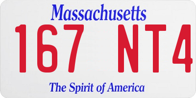 MA license plate 167NT4