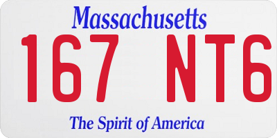 MA license plate 167NT6