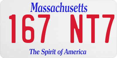 MA license plate 167NT7