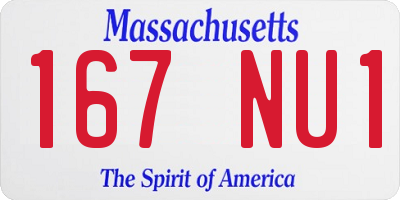 MA license plate 167NU1