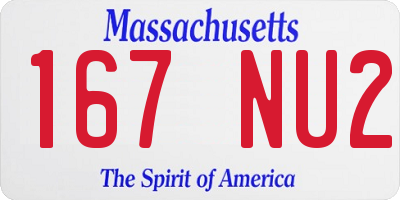 MA license plate 167NU2
