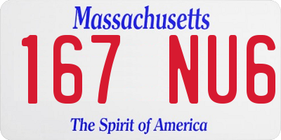 MA license plate 167NU6