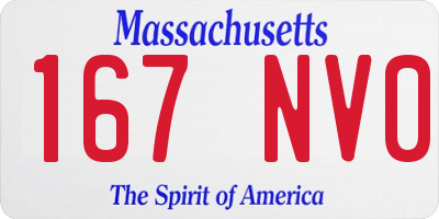 MA license plate 167NV0