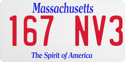 MA license plate 167NV3