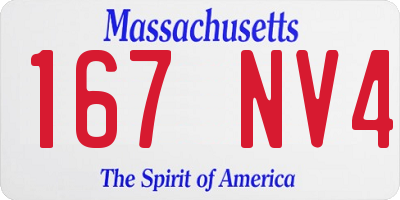 MA license plate 167NV4