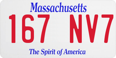MA license plate 167NV7