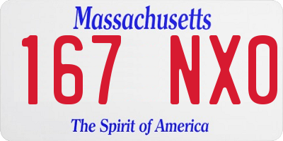 MA license plate 167NX0
