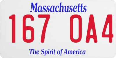 MA license plate 167OA4