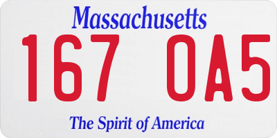 MA license plate 167OA5