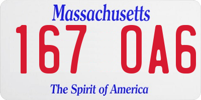 MA license plate 167OA6