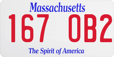 MA license plate 167OB2