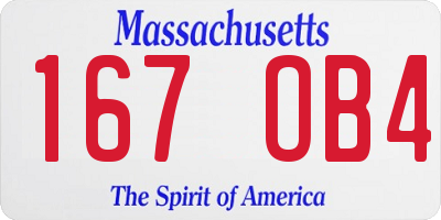 MA license plate 167OB4