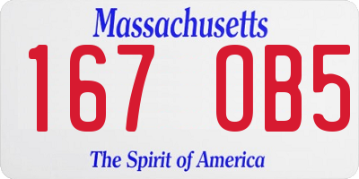 MA license plate 167OB5