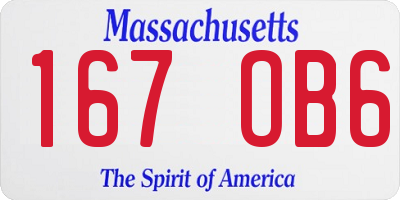MA license plate 167OB6