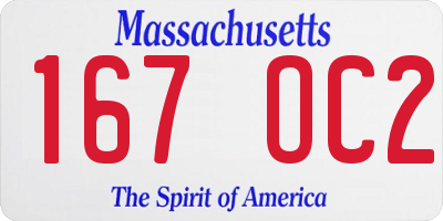 MA license plate 167OC2