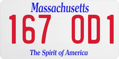 MA license plate 167OD1
