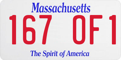 MA license plate 167OF1
