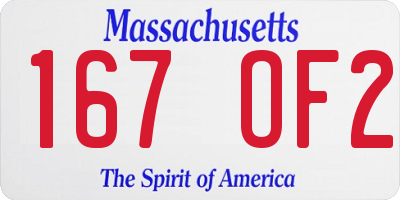 MA license plate 167OF2