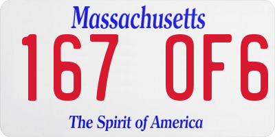 MA license plate 167OF6