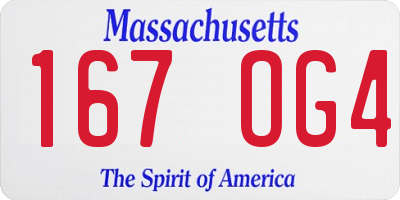 MA license plate 167OG4