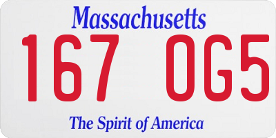 MA license plate 167OG5