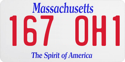MA license plate 167OH1