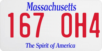 MA license plate 167OH4