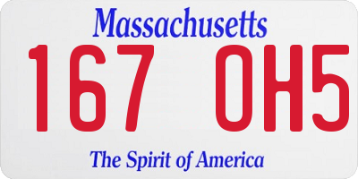 MA license plate 167OH5