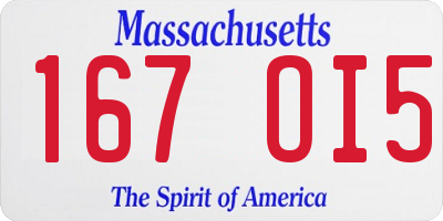 MA license plate 167OI5