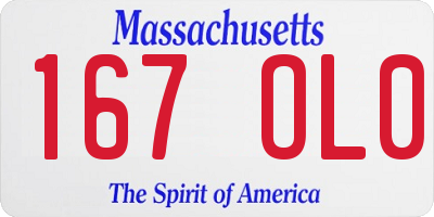 MA license plate 167OL0