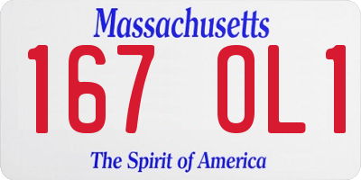 MA license plate 167OL1