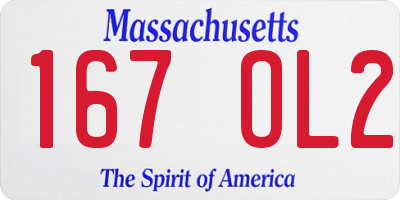 MA license plate 167OL2