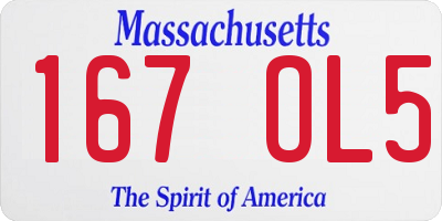 MA license plate 167OL5