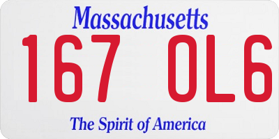 MA license plate 167OL6