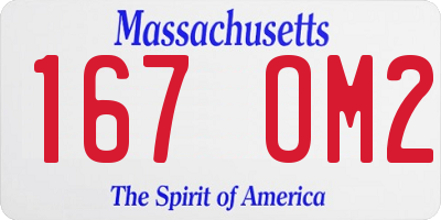 MA license plate 167OM2