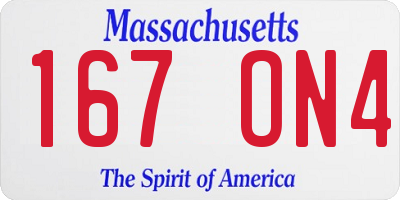 MA license plate 167ON4