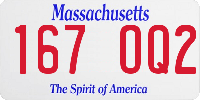 MA license plate 167OQ2